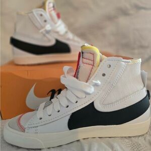 Nike White and Black High-Tops with Red Accents